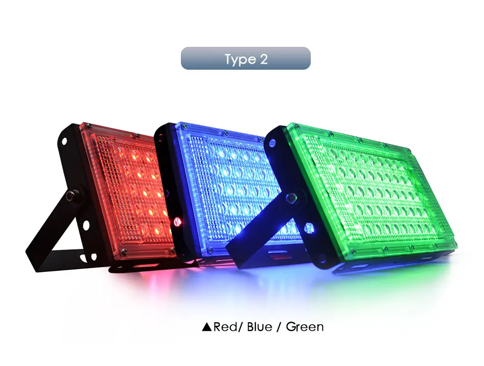 Светодиодный прожектор 10 Вт 50 Вт RGB Светодиодный прожектор светильник уличный светильник Настенный отражатель водонепроницаемый IP65 Точечный светильник AC 220 В 240 В