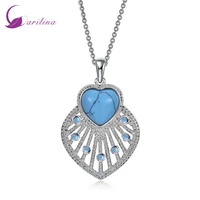 blue stone silver color overlay necklace high fashion necklace ladies temperament necklace p2016