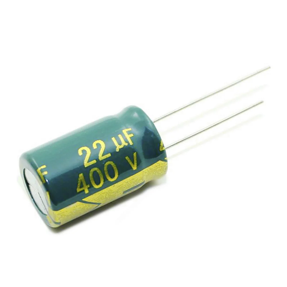 400V 22uF 13x21mm 100 шт./лот электролитический конденсатор с алюминиевой крышкой, 100V 250V 400V 450V 22 мкФ 47 мкФ 68 мкФ 100 мкФ 220 мкФ 330 мкФ 470 мкФ 1000 мкФ высокое частоте низкое сопротивление - Цвет: 400V 22uF 13x21mm