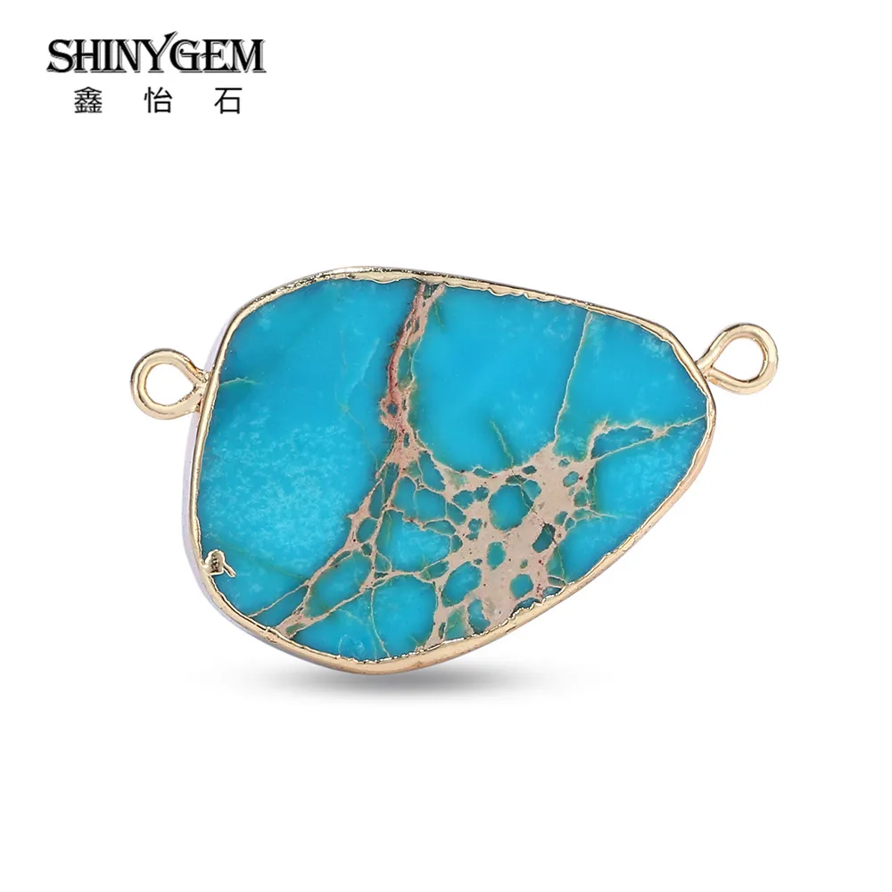 ShinyGem нерегулярные Jaspers камень Кулон Разъем Подвески чакра натуральный камень подвеска Маятник для DIY ювелирных изделий