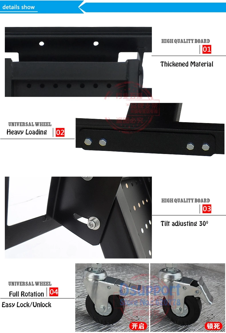 Rolling tv Mount стенд-тележка 32-65 дюймов плазменный экран светодиодный ЖК-монитор низкая высота подставка загрузка 50 кг