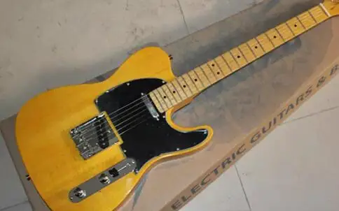 Новое поступление Custom Shop желтый Telecaster гитары Винтаж Клен Накладка hot белый