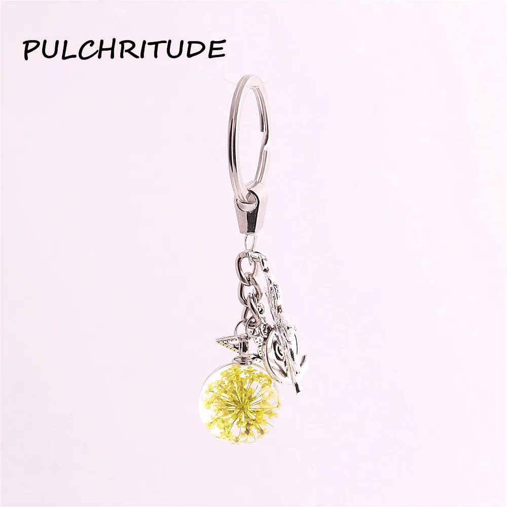 Кольцо для ключей из металлического сплава PULCHRITUDE 2 шт./лот брелок с сушеным