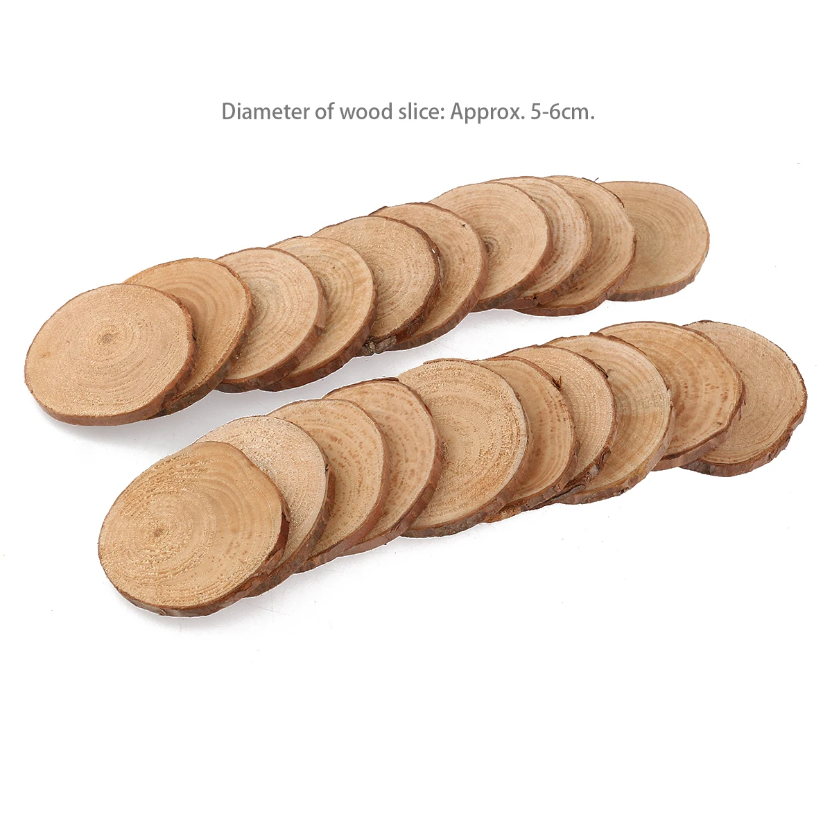 20pcs 5-6CM 1 упаковка Круглый Круг необработанные кусочки натурального дерева дерево кора бревна Ломтики для свадьбы реквизит для фотосессии рождественские украшения поделки своими руками - Color: 20pcs 5-6CM