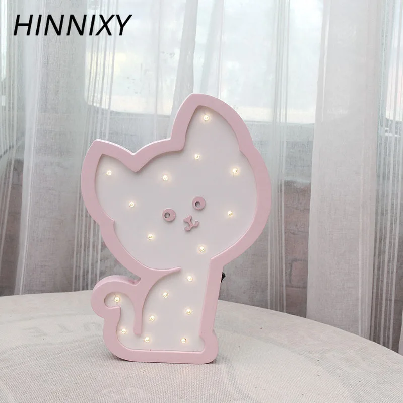 Hinnixy Милая кошачья Ночная лампа Светодиодная детская прикроватная декоративная