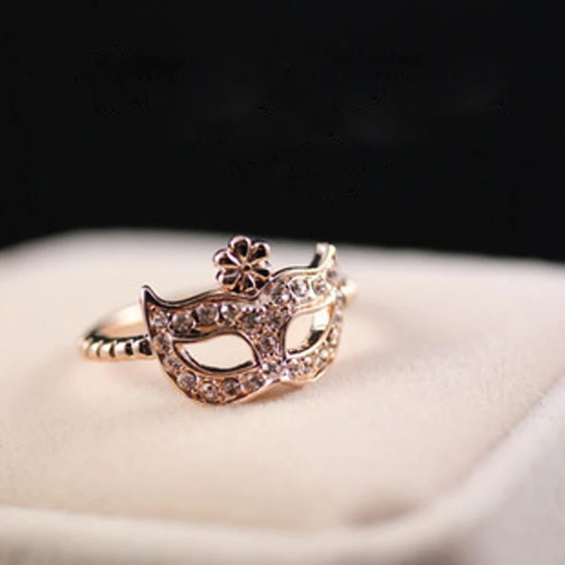 Очаровательный кристалл маска цветок на вершине 2 типа позолоченные и