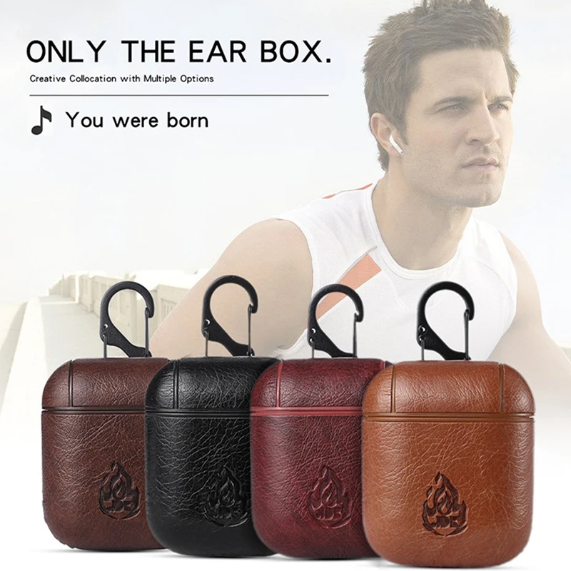 Чехол для Airpods с текстурой камня PC + PU Кожаные чехлы Air pod защитная оболочка Apple Earpods