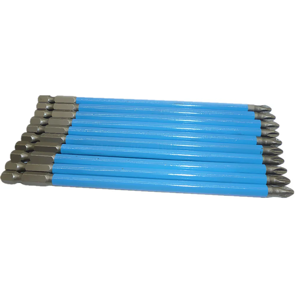 

10pc 150mm Electric Screwdriver Drill Bits Ph2 Anti Slip Screwdriver Bit 1/4" Hex Shank Screw Driver Magnetic Insert Driver Bits
