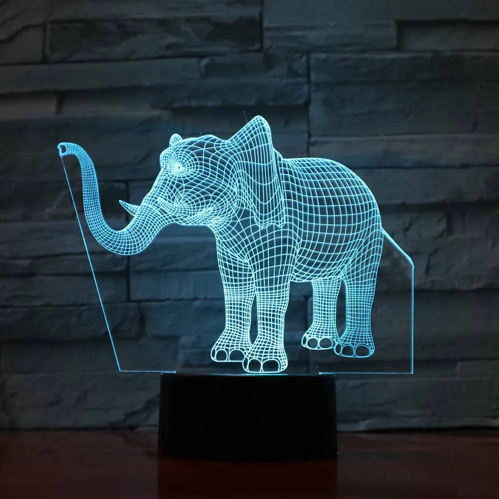 3d Светодиодная лампа со слоном ночники 7 цветов меняющие ребенка Veilleuse
