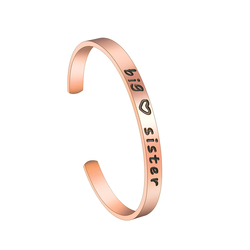 rose gold 3 Новинка открытый манжета Семейный Браслет для женщин Statinless сталь три для лучших друзей браслеты конструктивный подарок на день рождения - Окраска металла: rose gold 3