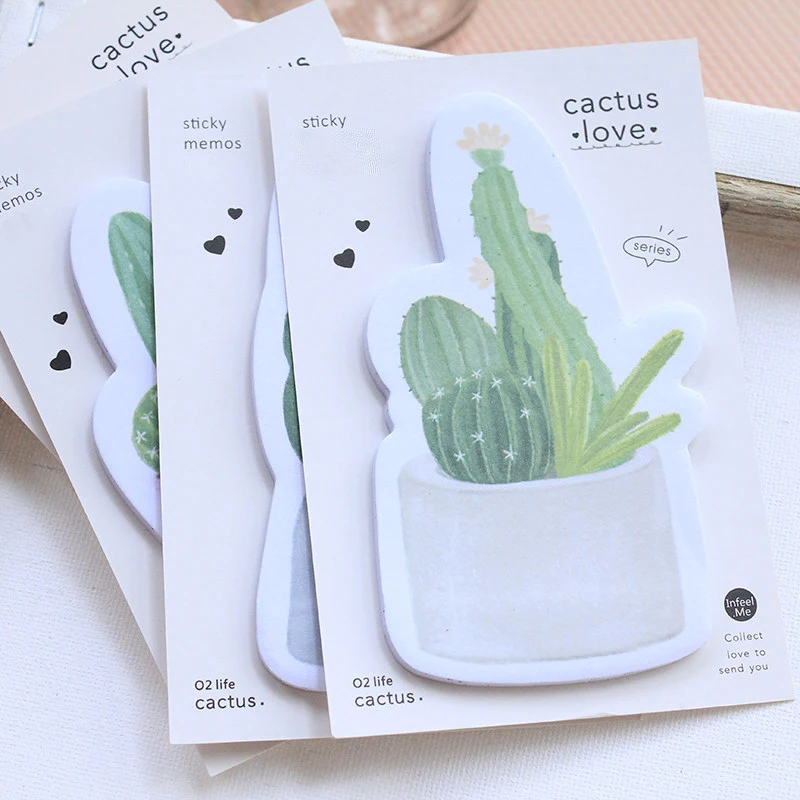 1 шт. милые кактус любовь блокнот Липкие заметки Kawaii Канцтовары Papeleria офисные