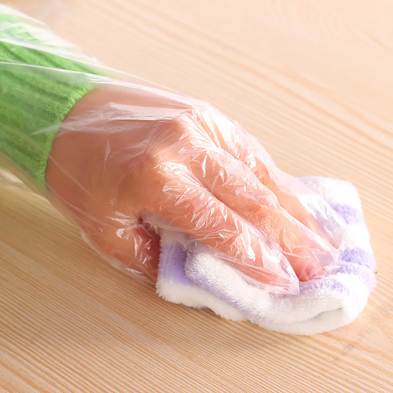 50 шт./пакет одноразовые перчатки для пищевых продуктов прозрачные уборки