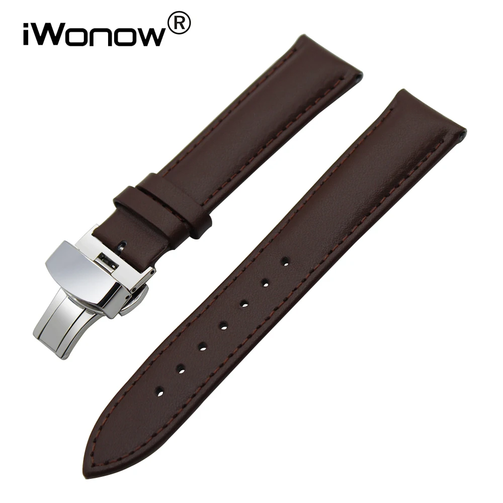 

22mm Genuine Leather Watchband for Samsung Gear S3 Classic Frontier Gear 2 Neo Live Watch Band Stainless Steel Clasp Wrist Strap