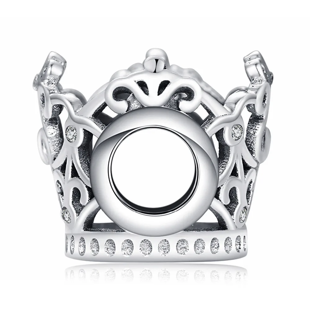 Jewelrypalace стерлингового серебра 925 рубка Корона ажурные Бусины Fit Браслеты подарки