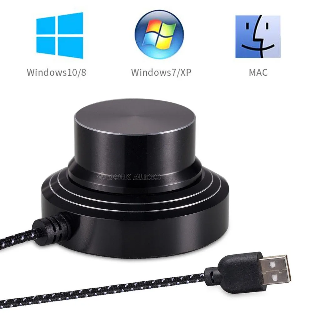 Черный цельнометаллический USB регулятор громкости без потерь аудио VOL для