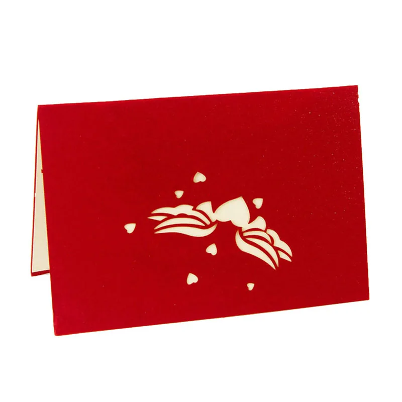 3D Pop Up Laser Cut Greeting Cards for Valentine's Day Vintage Kirigami Origami Thank You Love in the Heart | Дом и сад