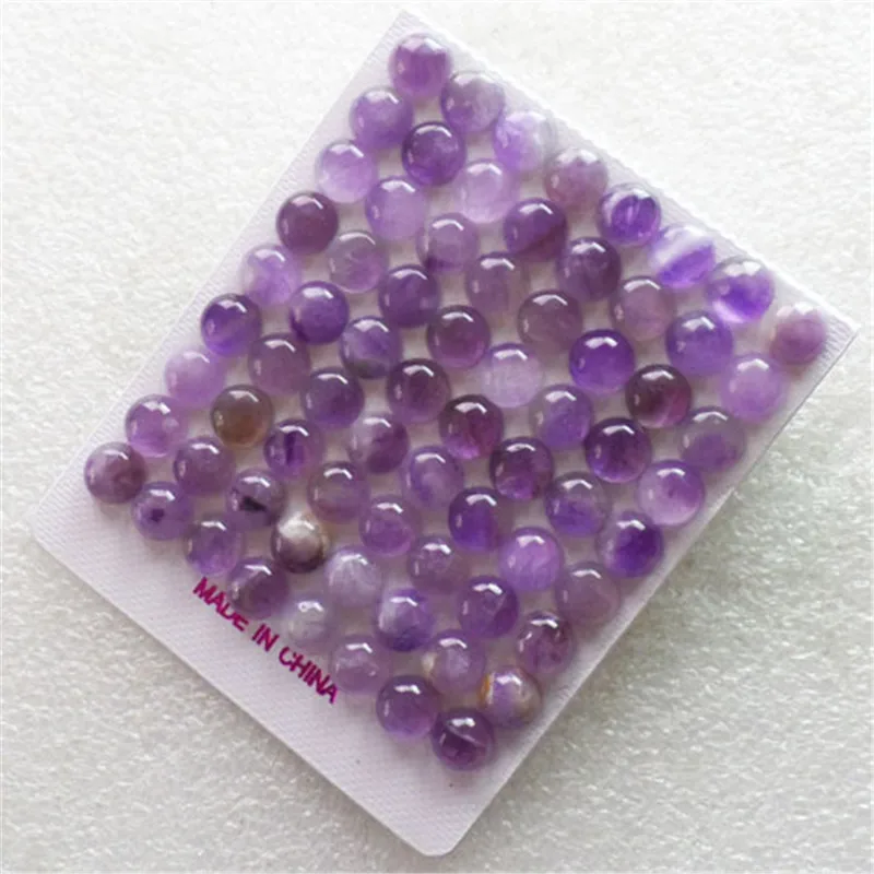 (12 шт./лот) Оптовая Продажа Натуральные пурпурные аметисты круглые кабошоны 8x5 мм