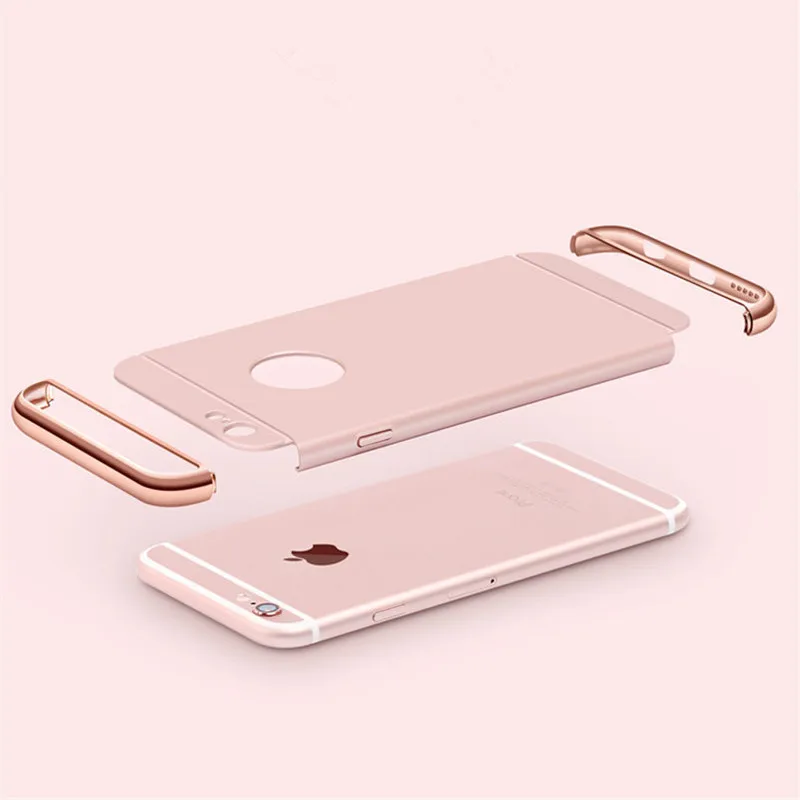 Для iphone 6s 7 case роскошный черный матовый жесткий 360 полная защита для 6 plus плюс
