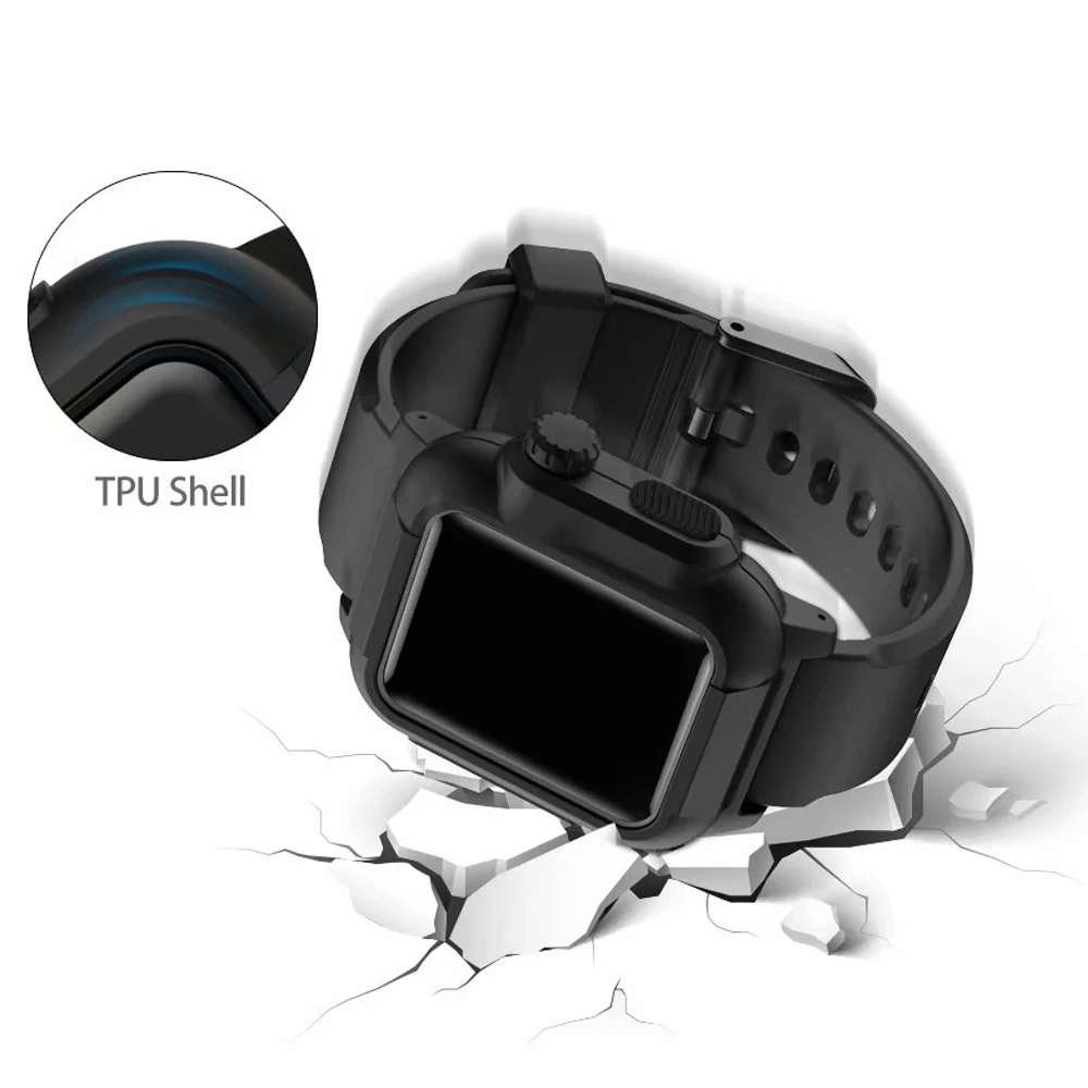 Силиконовый светящийся спортивный ремешок для Apple Watch band + чехол 42 мм Iwatch 32