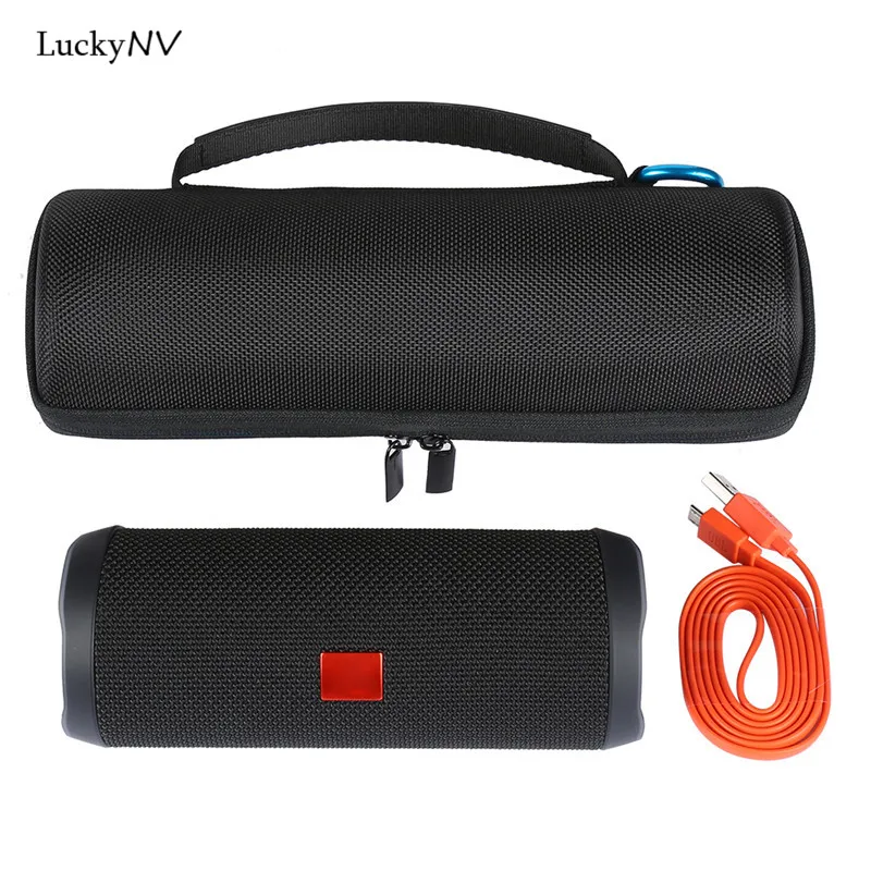 Чехол для переноски Fashion EVA Hard Case для беспроводного Bluetooth-динамика JBL Flip 4 с возможностью хранить USB-кабель и зарядное устройство.