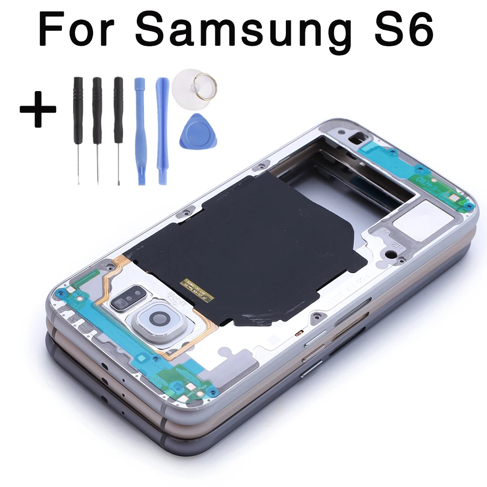 Высококачественная средняя рамка для Samsung Galaxy S6 G920F G920A сменная панель экрана