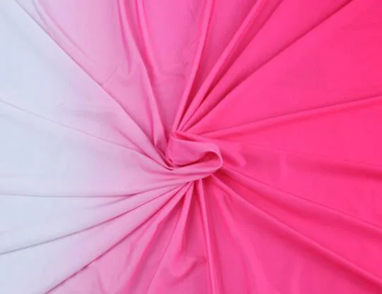 4 Fuschia-white Ломбер спандекс лайкра 4 способ эластичная ткань градиент падение лайкра Глянцевая косплей платье для танцев латинская одежда - Цвет: 4 Fuschia-white