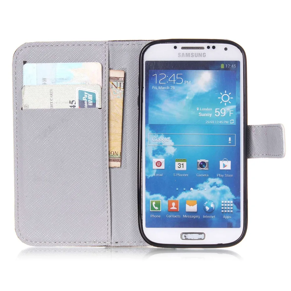 Телефон Случаях Обложка Для Samsung Galaxy S4 i9500 Флип PU Кожа силиконовые Магнитный Стенд
