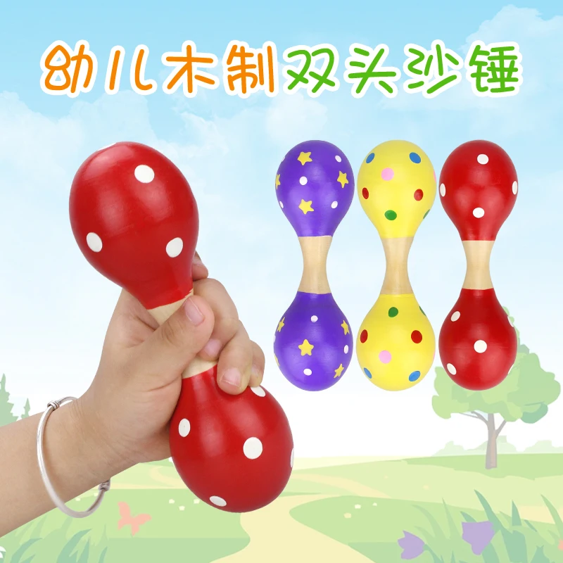 

1pcs Kid Baby Toys Bell Wood Rattle Toy Handbell Musical Educational Instrument Toddlers Rattles Handle Baby Toy