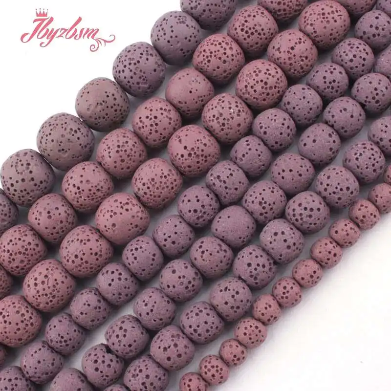 8 10 12 14mm Smooth Round Purple Lava Rock Beads Natural Stone For DIY Necklace Bracelet Jewelry Making 15&quot Free Shipping | Украшения и