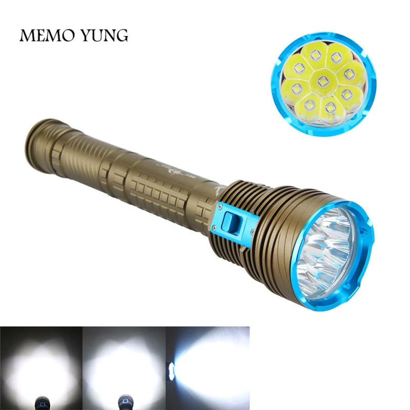 Мощный светодиодный фонарик для дайвинга подводный водонепроницаемый фонарь 100