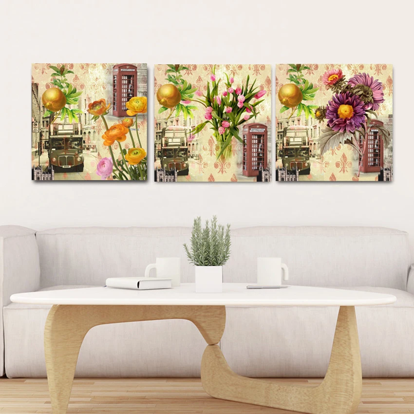 Нью Йорк ретро уличный пейзаж гостиная настенная живопись современный домашний