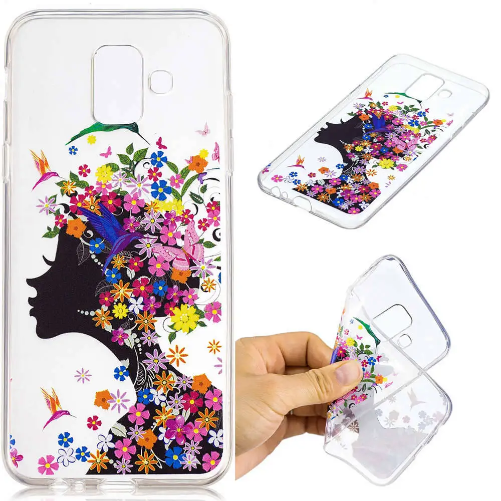 FGHGF для Samsung A6 2018 плюс Дерево листьев кошка с бабочками и цветами девочек панда