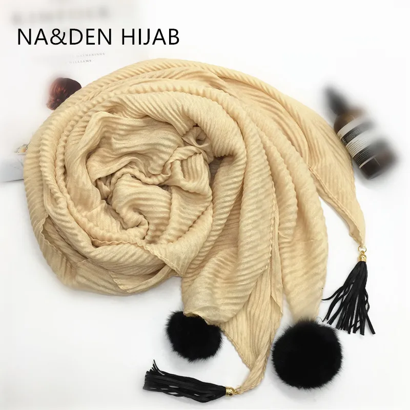 

Hot sale new crinkled solid crumple tassels viscose shawls headband hijab Muslim foulard wraps women scarf 10pcs fast shipping