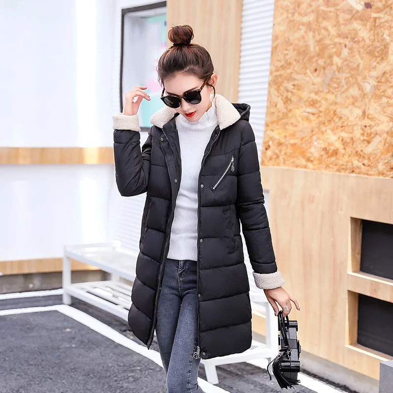 Winter Coat Women 2018 Hot Sale Long Parka Fashion Students Slim Female Clothing Plus Size S-2XL Thick Jackets images - 6