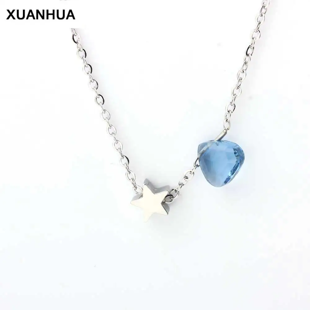 XUANHUA ожерелье из нержавеющей стали для женщин звезда кулон в форме сердца