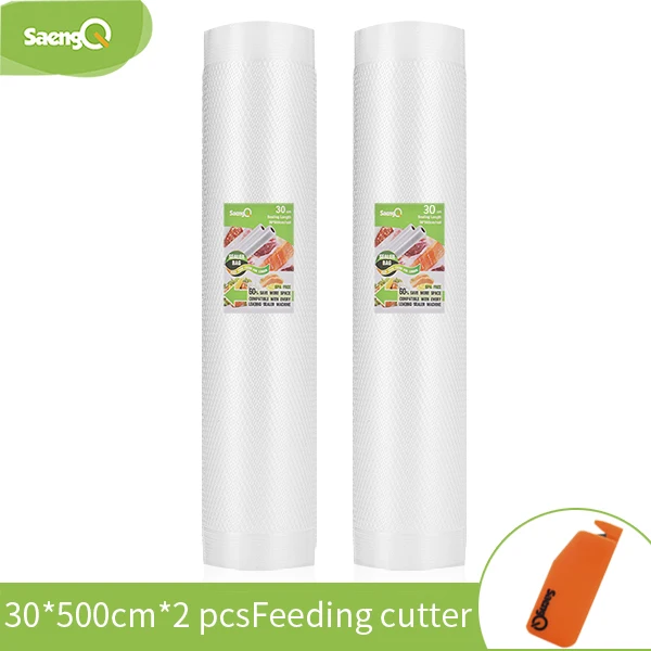 30cm-2pcs SaengQ 5 рулонов/лот Кухня пакеты для вакуумного упаковщика сумки Еда вакуумная сумка для хранения, рулоны для вакуумной упаковки 12/15/20/25/30 см* 500 см - Цвет: 30cm-2pcs