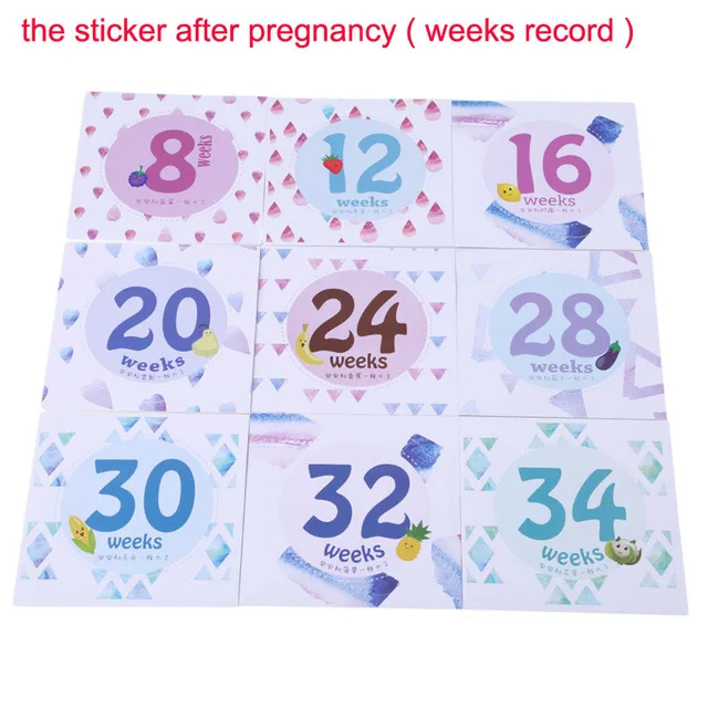 Pregnacy week 14 pcs Детская Наклейка для фотосъемки в разных месяцах Милая мультяшная детская одежда для скалолазания наклейка с животными 1-12 месяцев забавная наклейка s - Цвет: Pregnacy week 14 pcs