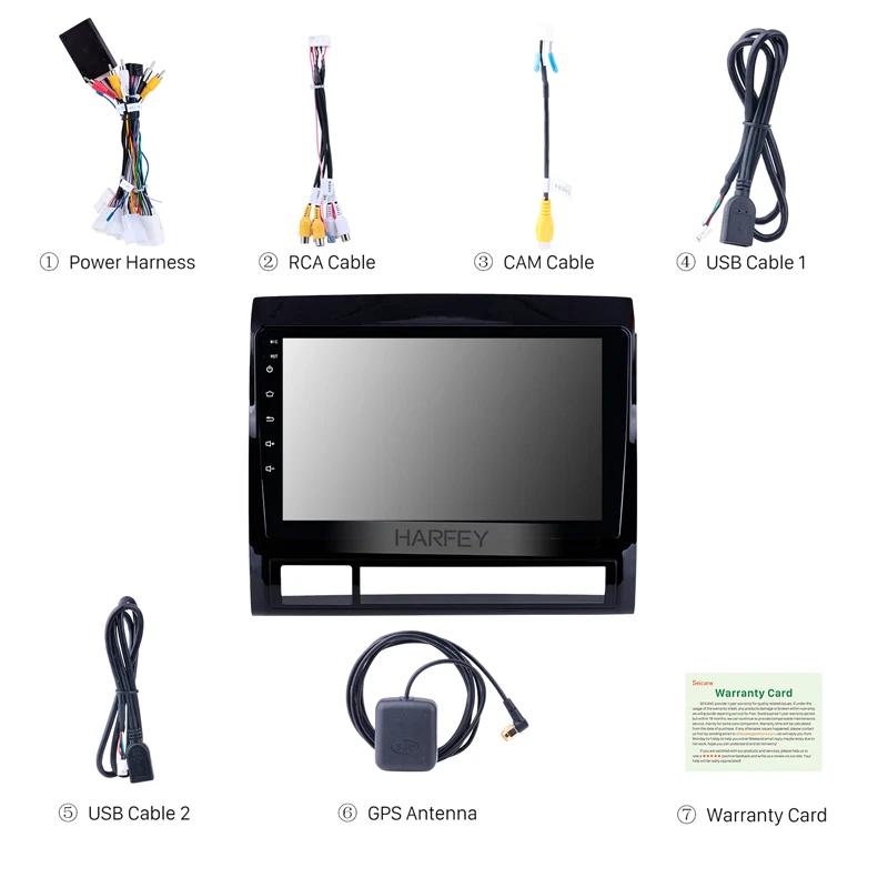 Harfey Android 9 1 GPS &quotАвторадио Стерео для TOYOTA TACOMA/HILUX (Американская версия) 2005-2013