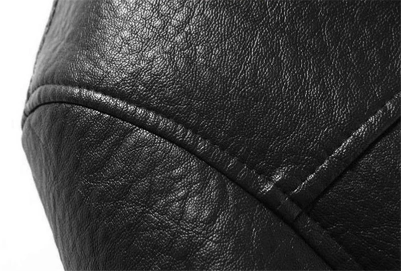 

XingDeng PU Leather Male Business Warm Faux Fur Jackets Men top Coats High Quality Outerwear Men's Brand fashion top clothes