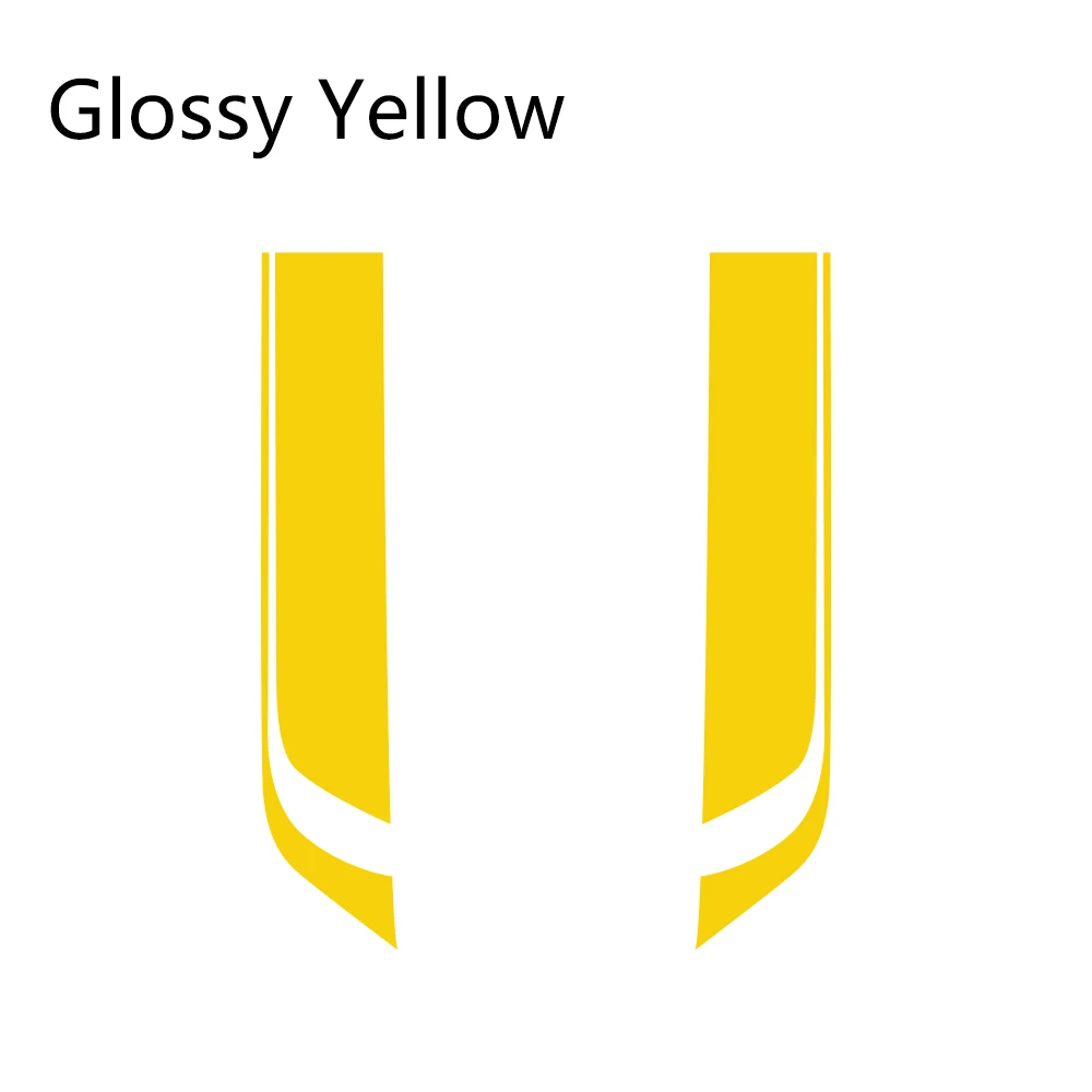 Glossy Yellow 2шт 20 см х 85 см накладка на капот автомобиля наклейки гоночные спортивные Автомобильная виниловая пленка наклейка Стильные наклейки для стайлинга автомобиля Принадлежности для тюнинга - Название цвета: Glossy Yellow