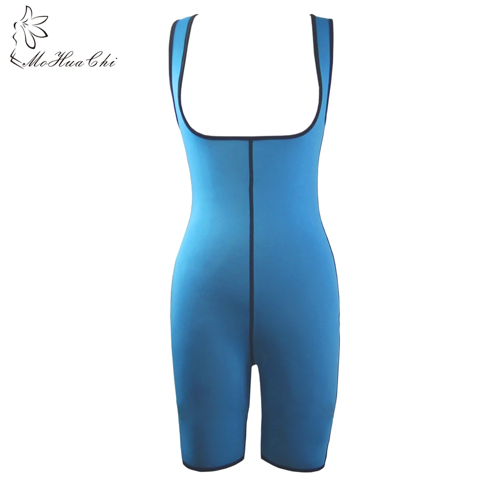 MoHuaChi Sweat Bodysuit Sauna Suit Waist Trainer Corsets Neoprene Body Shaper Women Slimming Full Shape Underweari