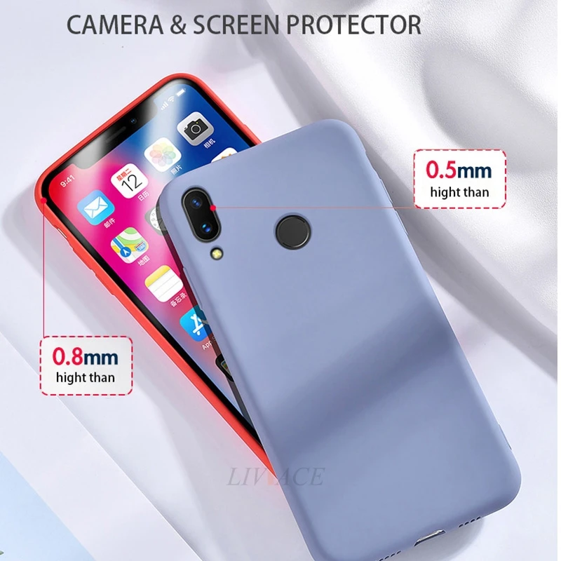 Жидкий силиконовый чехол для телефона huawei honor 10i 8x8 9 10 lite view 10 20 20i play p20 lite pro Мягкая силиконовая задняя крышка