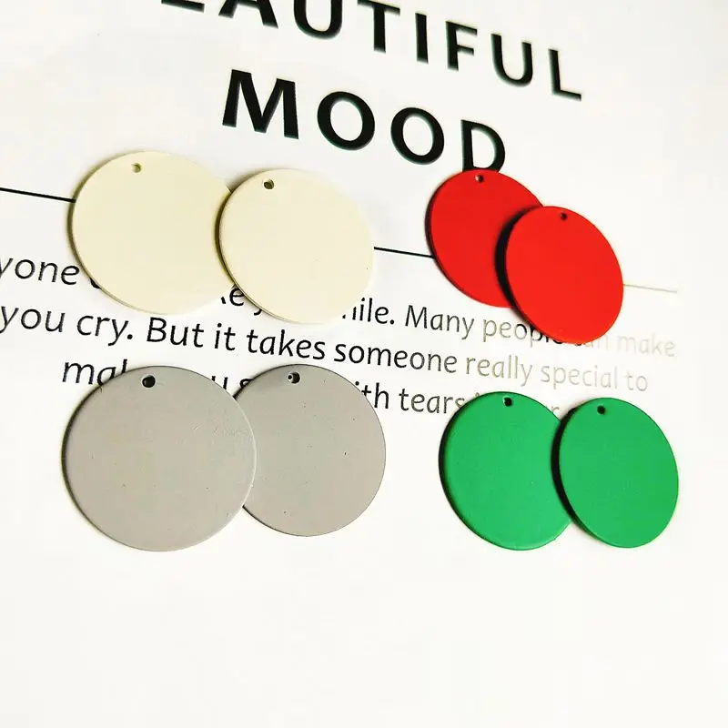 PURPLEGRAPE minimalism Europe and America matte texture multicolor wafer DIY handmade earrings accessories wholesale | Украшения и