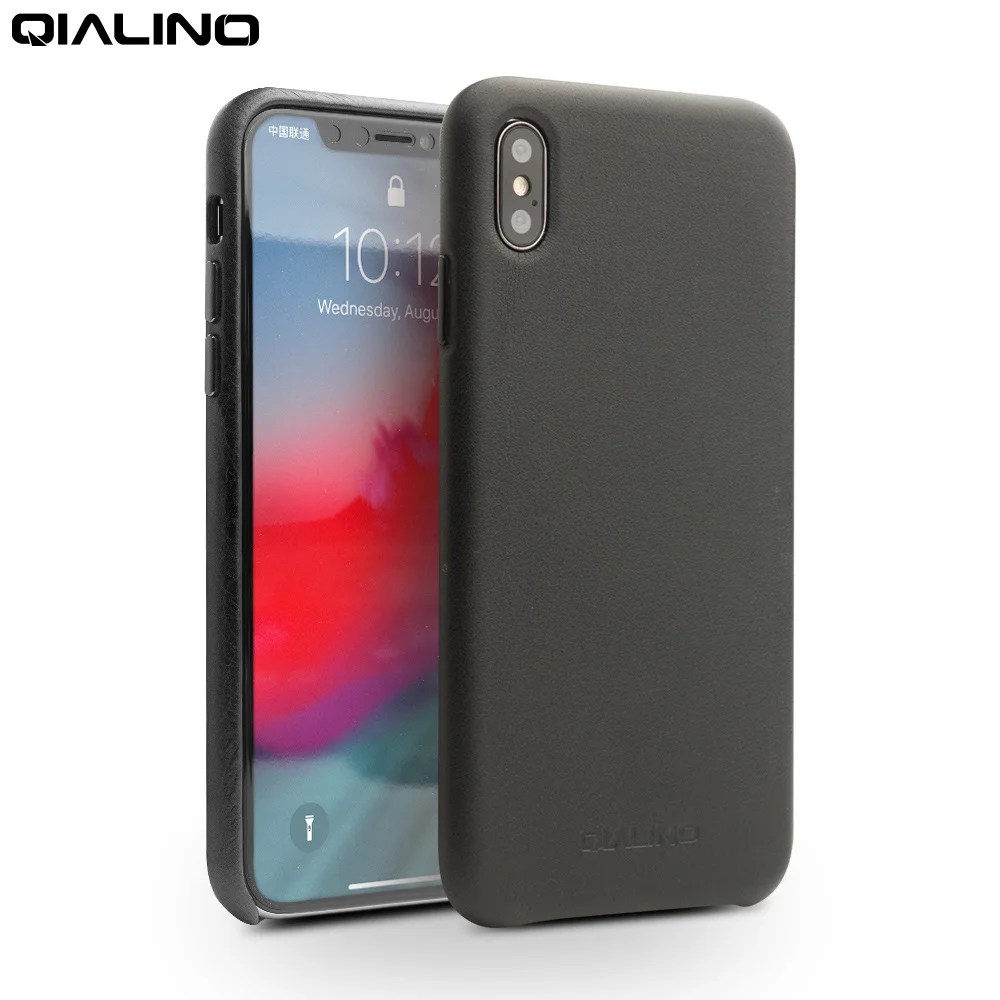 QIALINO чехол для телефона из натуральной кожи iPhone Xs Max роскошная деловая тонкая