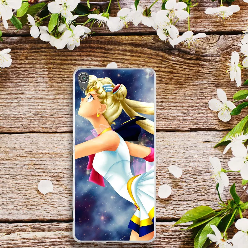 Аниме Сейлор Мун для Sony Xperia E3 E5 T3 M2 M4 M5 XA XZ Z Z1 Z2 Z3 Z4 Z5 компактный чехол силиконовый