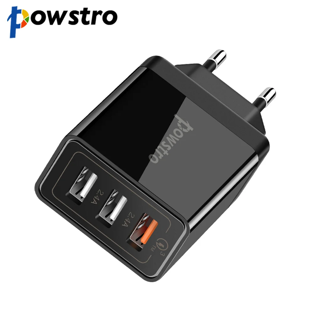 Powstro быстрое зарядное устройство 3,0 USB зарядка для телефона 3 usb порта настенное зарядное устройство 30 Вт Настенный адаптер для iPhone 7 8 для samsung S8 для Xiaomi
