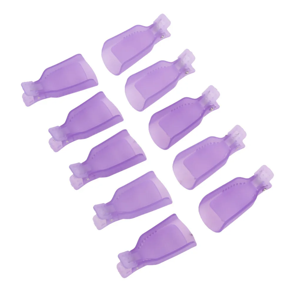 10Pcs NailArt Plastic Reusable Gel Nail Polish Remover Soak Off Cap Clip UV Cleaner Tool | Красота и здоровье