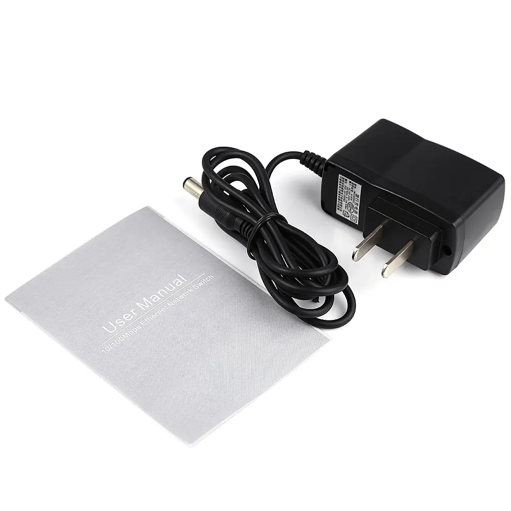 Energy Saving High Quality White Network Switch Plug and Play 5 Port 100Mbps RJ45 Hub Splitter With LED Light | Компьютеры и офис