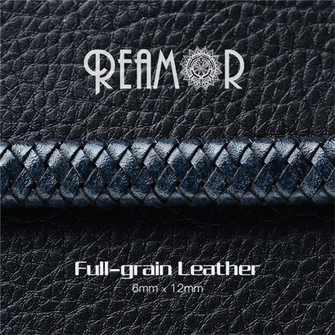 Dark Blue REAMOR 1 м 12*6 мм хорошая гибкость натуральная плетеная кожаная веревка воловья кожа шнур для браслетов DIY ювелирных изделий - Цвет: Dark Blue