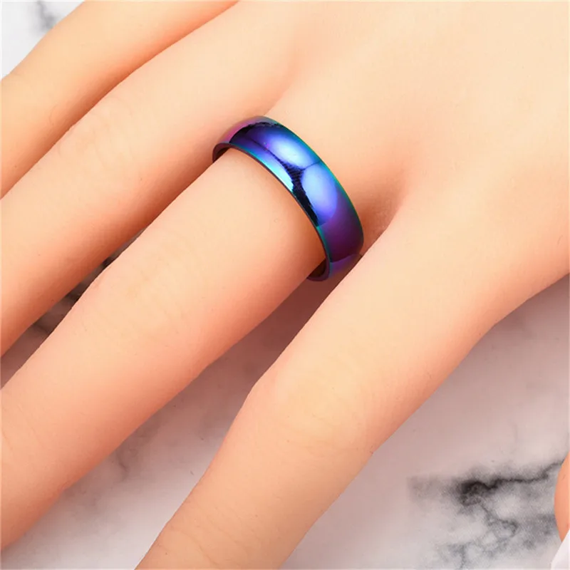 Мужчина и женщина Радуга Кольцо Титан Сталь|titanium steel|rainbow ringring titanium |